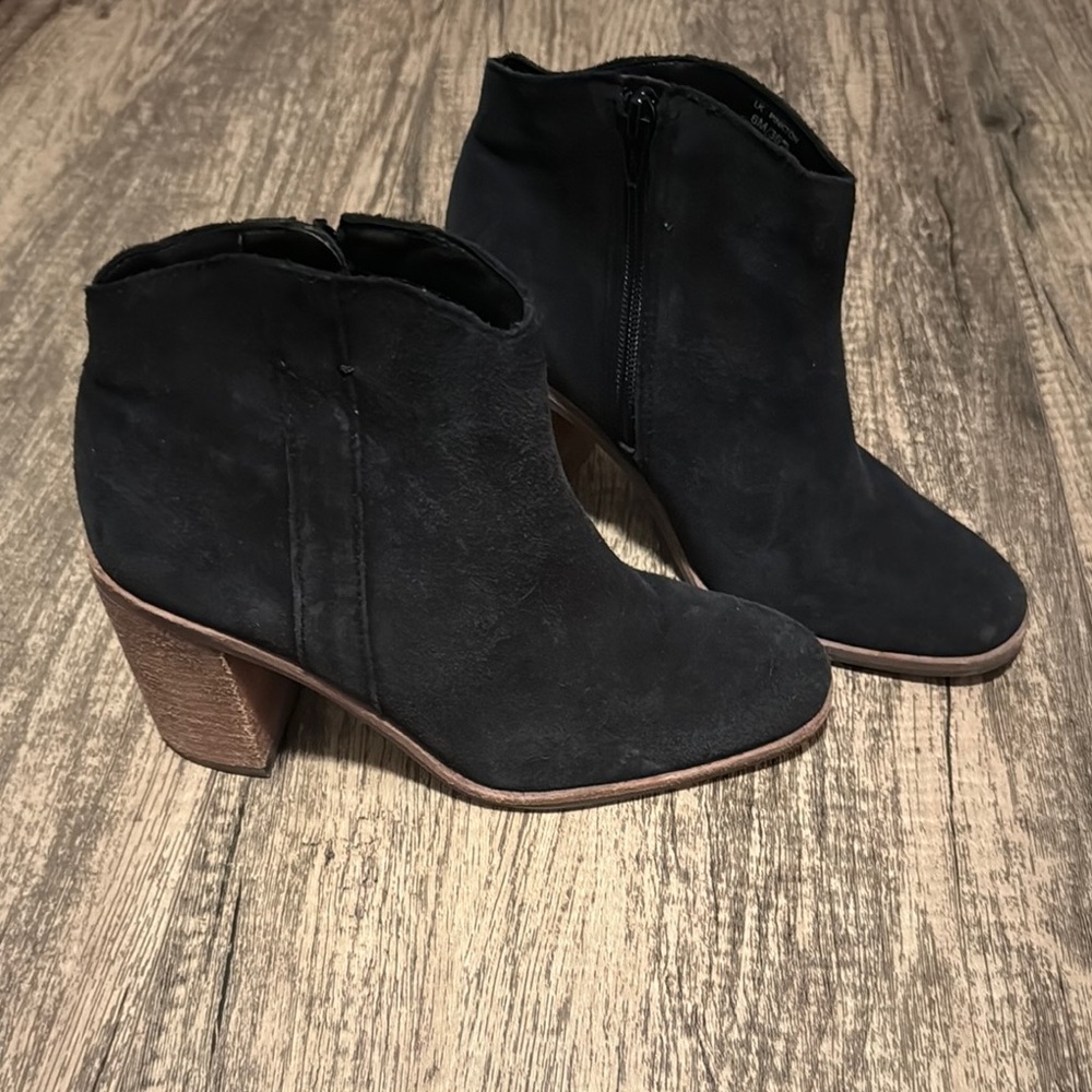 Women's Black Suede Ankle Boots